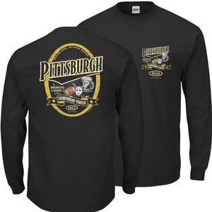 NWOT Pittsburgh A Drinking Town With a Championship Problem black t-shirt, Med